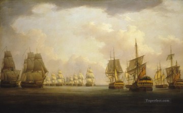 Buque de guerra Painting - Batalla del Cabo Finisterre Batallas Navales